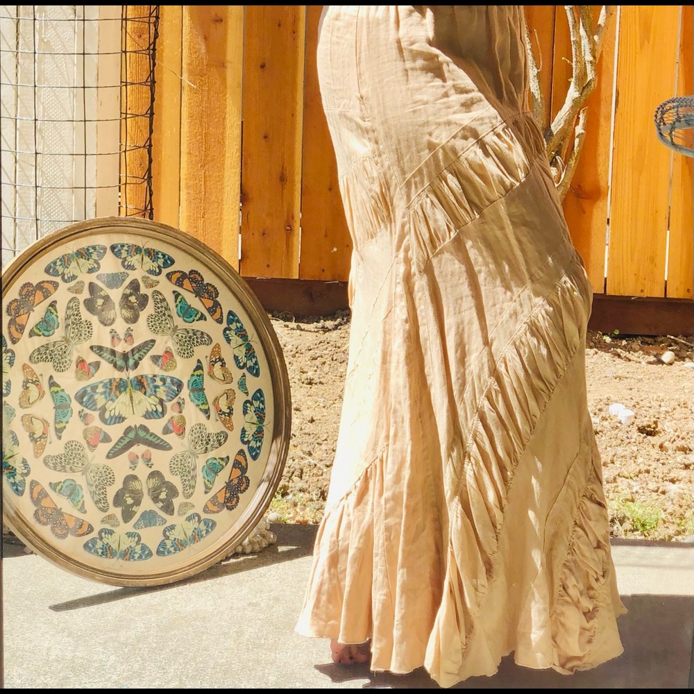 Anthropologie Tan Maxi Skirt